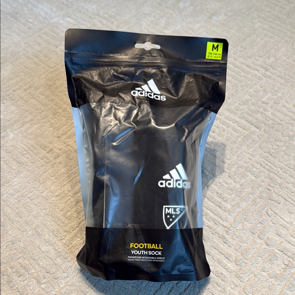 Adidas MLS Youth Football Sock Guard Black&White Medium